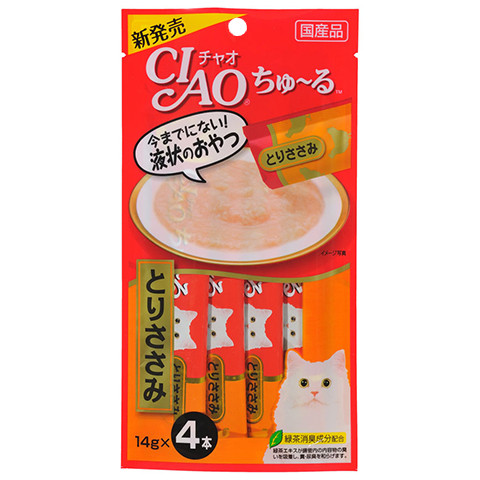 ペットフード】【猫用・おやつ】いなば チャオちゅ~る とりささみ 14g
