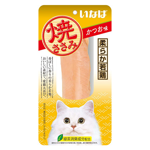 ペットフード猫用・おやついなば 焼ささみ かつお味 1本