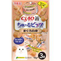 【ペットフード】【猫用・おやつ】いなば　チャオ缶ちゅ～るビッツ まぐろ白身　12g×3