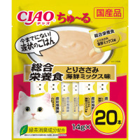 【ペットフード】【猫用・フード】いなば　チャオちゅ～る 総合栄養食 とりささみ海鮮ミックス味　14g×20
