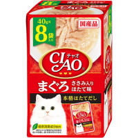 【ペットフード】【猫用・ウェットフード】いなば　チャオパウチ まぐろ ささみ入り ほたて味　40g×8