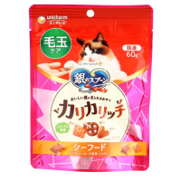 【ペットフード】ユニ・チャーム　銀のスプーン おいしい顔が見られるおやつ 毛玉ケア カリカリシーフード　60g