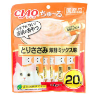 【特価】【ペットフード】いなば　チャオちゅ～る とりささみ 海鮮ミックス味　14g×20【訳あり】